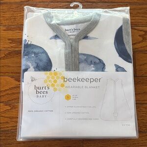 Burt's Bees Baby Wearable Blanket - White and Blue